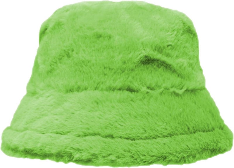 Glory Max Winter Fluffy Plush Bucket Hat Cozy Faux Fur Wide Brim Adjustable Size for Women - Image 2